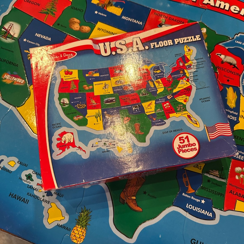 Melissa & Doug U.S.A. Extra Large Floor Puzzle - Picture 2 of 6